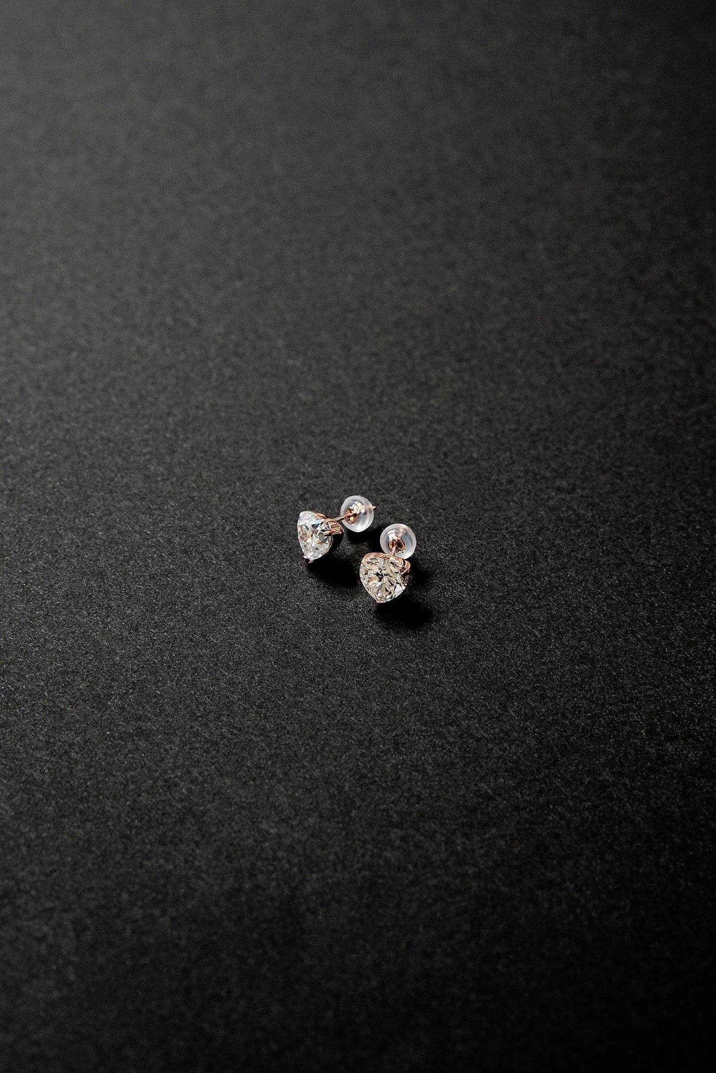 Heart stud earrings