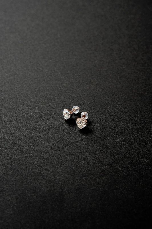 Heart stud earrings