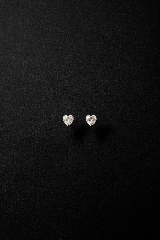 Heart stud earrings